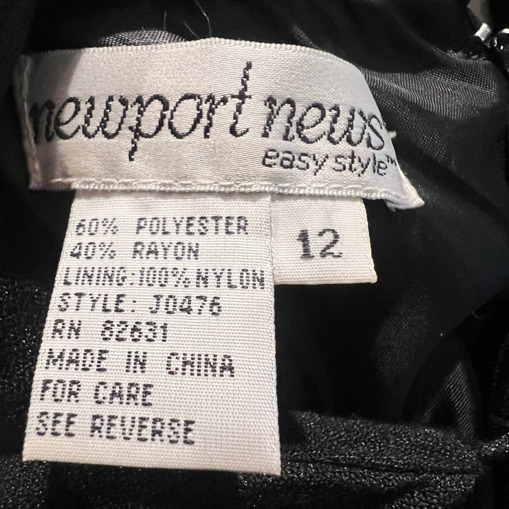 Newport News Y2K easy style black maxi dress size 12 Elegant Classic MAXI *S35 - Picture 6 of 6